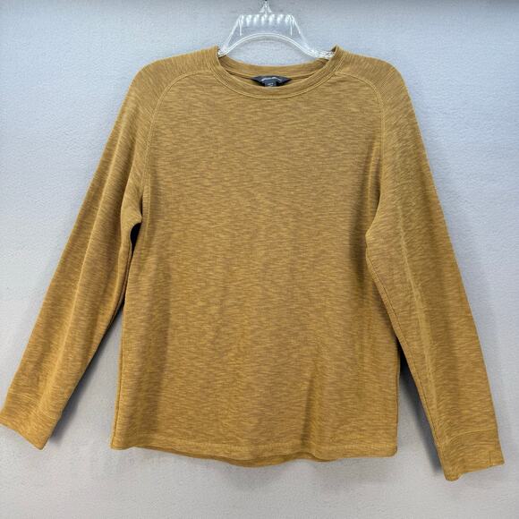 Eddie Bauer Tops - Eddie Bauer Top Women's L Gold Crew Neck Long Sleeve Casual Hiking Athleisure